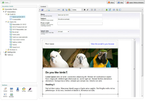 newsletter studio screenshot