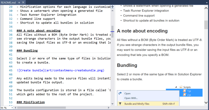 Vs -markdown -preview -window